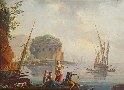 Seascape by Charles Francois Lacroix de Marseille